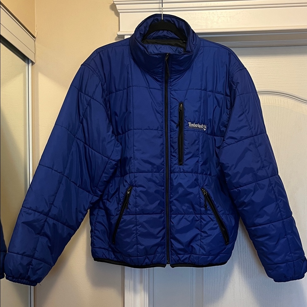 Timberland Royal Blue Puffer Jacket with Funnel Neck